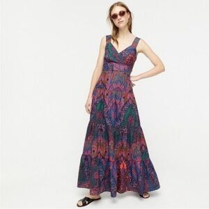 J. Crew Tiered Maxi Dress in Ratti Scarf Paisley - size 12 -  lined -pristine
